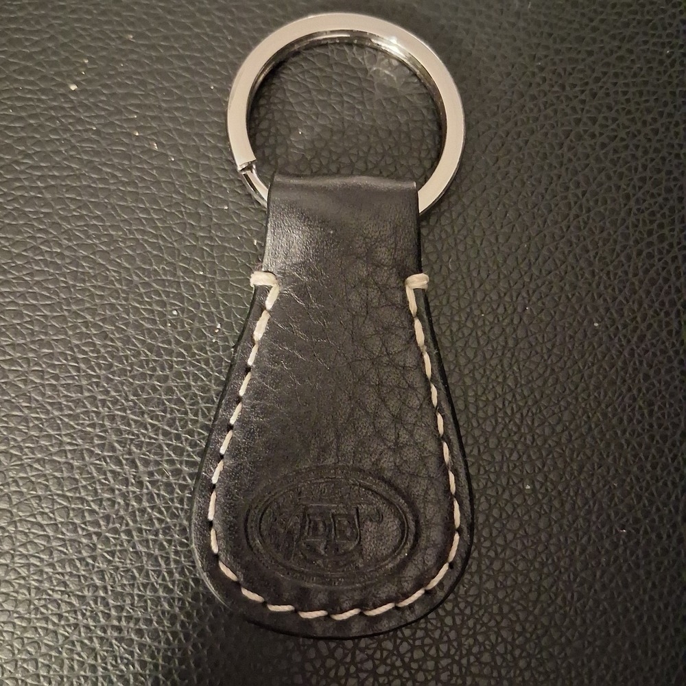 Vintage Dooney & Bourke Dark‎ Brown Leather Logo Hangtag Key Chain Ring FOB